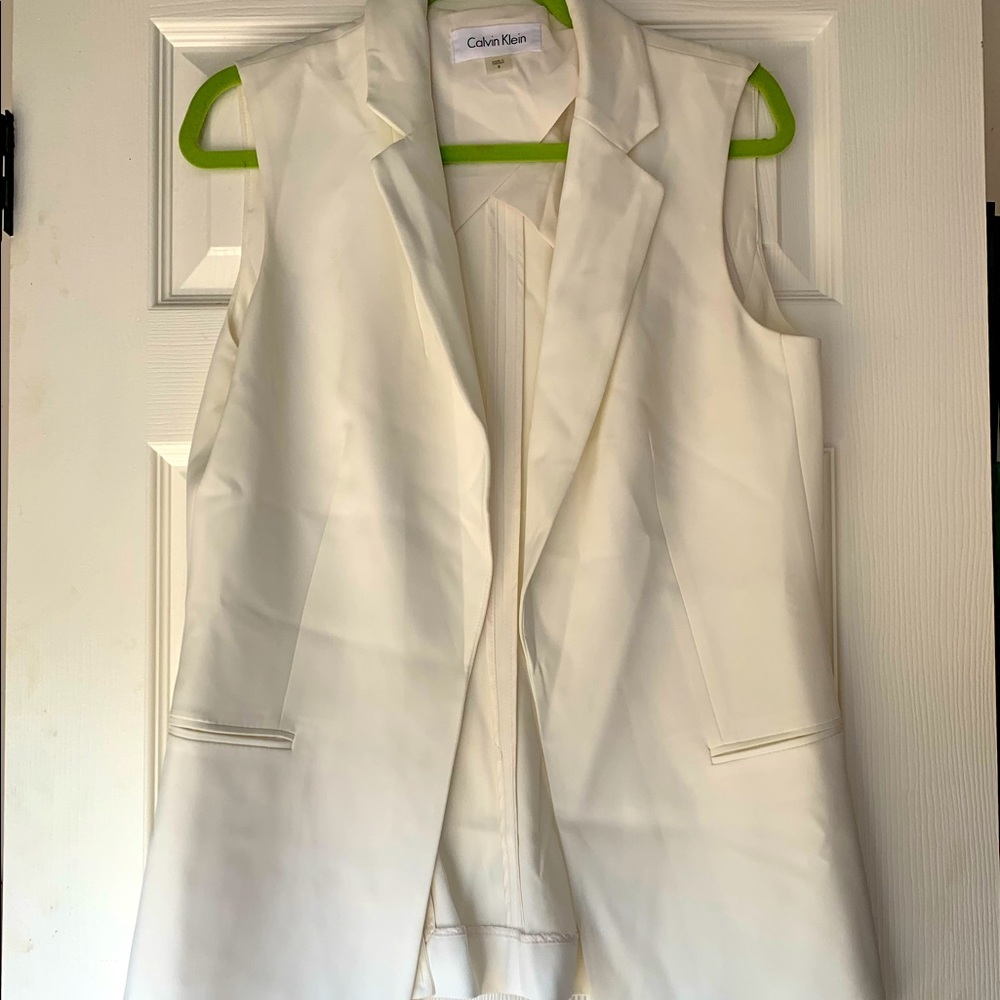 Calvin Klein white blazer vest